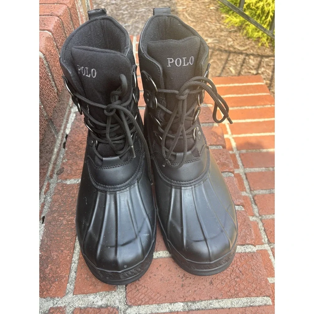 Polo Ralph Lauren Boots Mens Size 13D Black Crestwick Snow Duck Winter Insulated